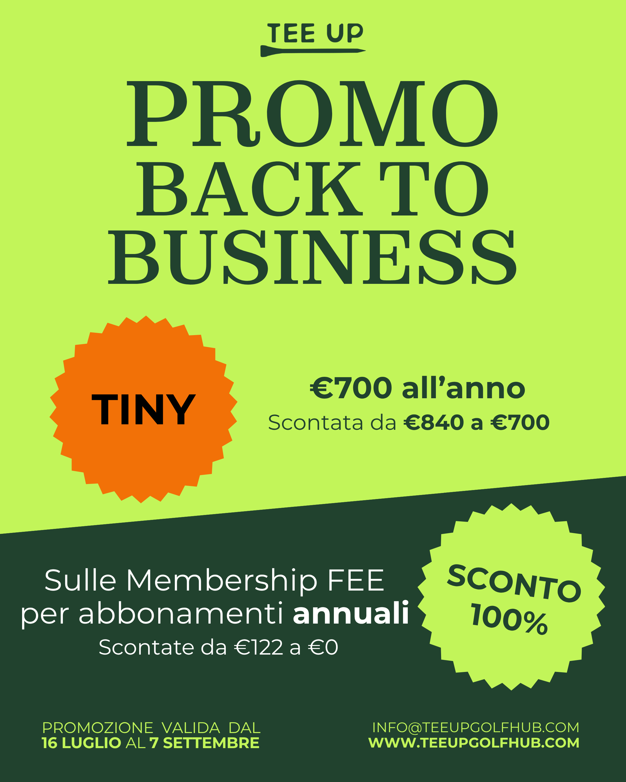 Promo Back To Business - Membership Annuale Tiny