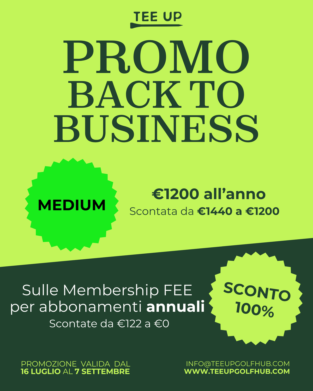 Promo Back To Business - Membership Annuale Medium