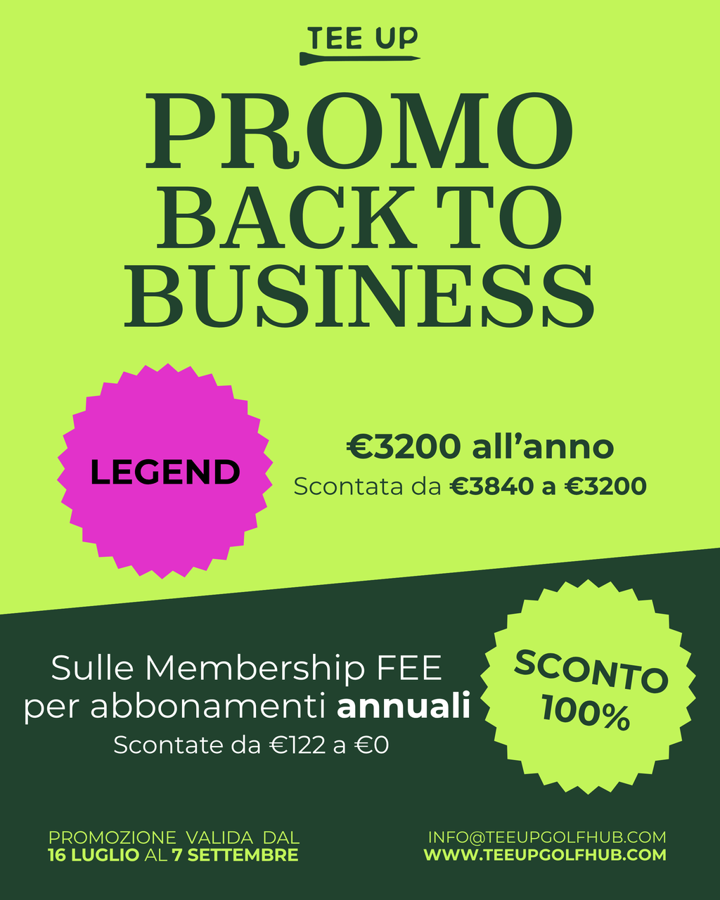 Promo Back To Business - Membership Annuale Legend